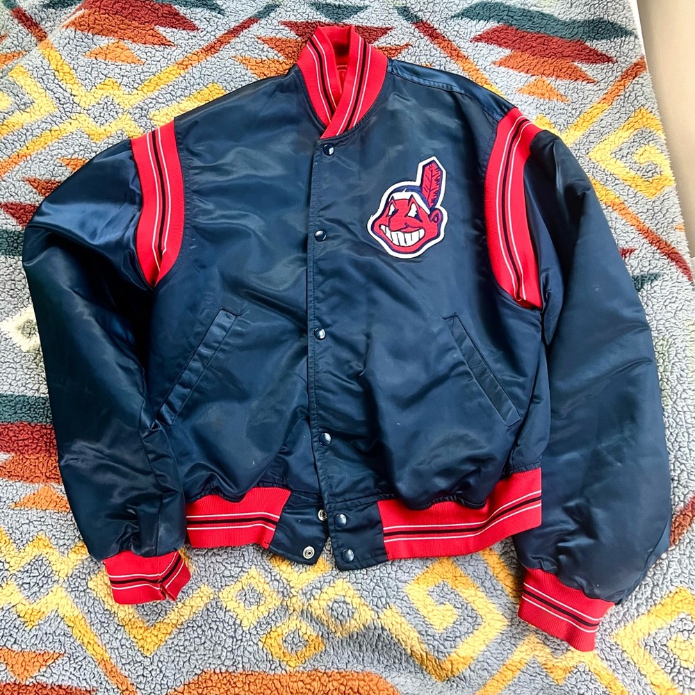 STARTER Navy and Red Bomber Jacket